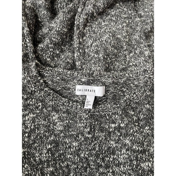 Calibrate Men’s Black Marled Knit Sweater L Crew Neck New Wool Blend Soft M3M5 - Picture 5 of 6